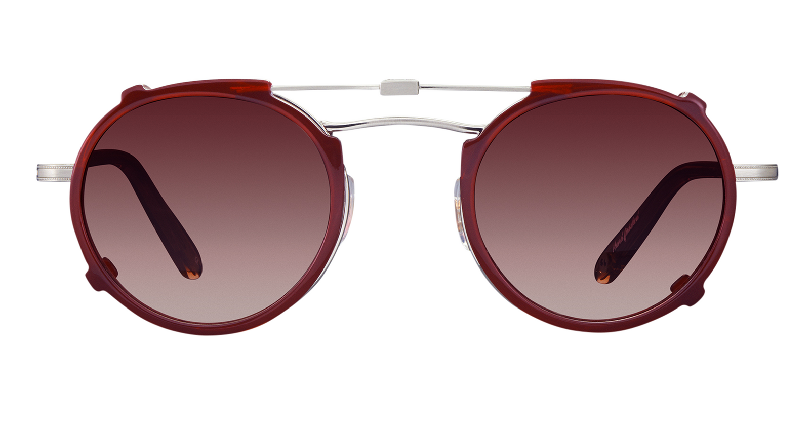 Brushed Silver-Burgundy/Mulberry Gradient Mirror