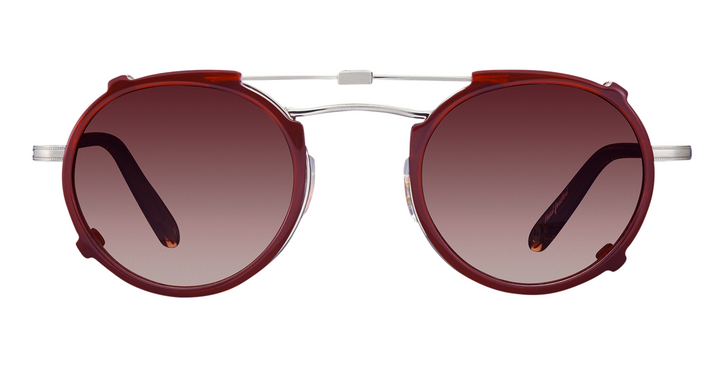 Brushed Silver-Burgundy/Mulberry Gradient Mirror