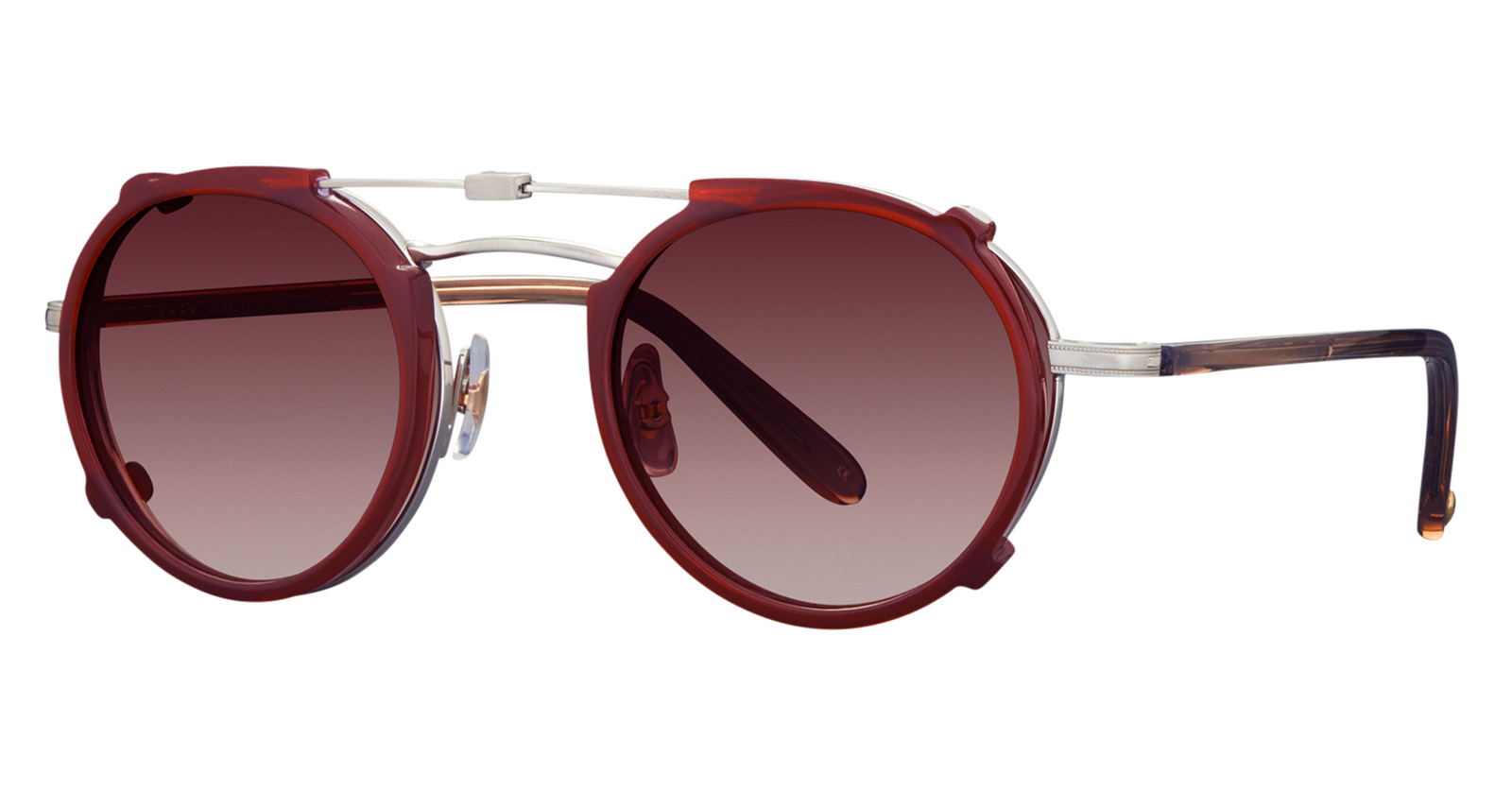 Brushed Silver-Burgundy/Mulberry Gradient Mirror