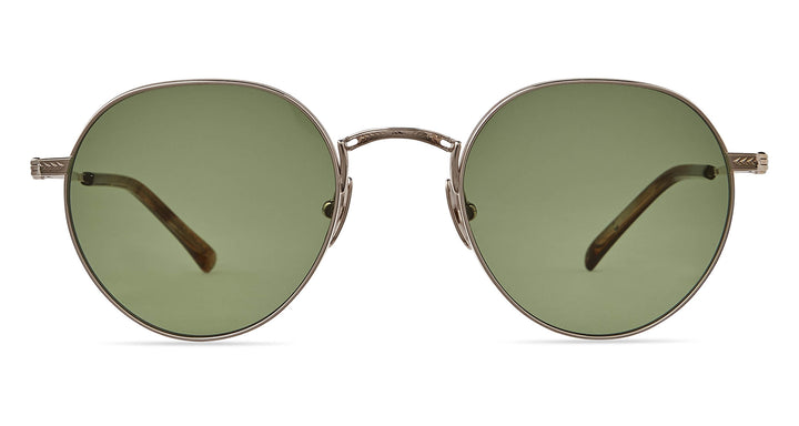 12K White Gold-Matte Marbled Rye/Semi-Flat Diamond Green