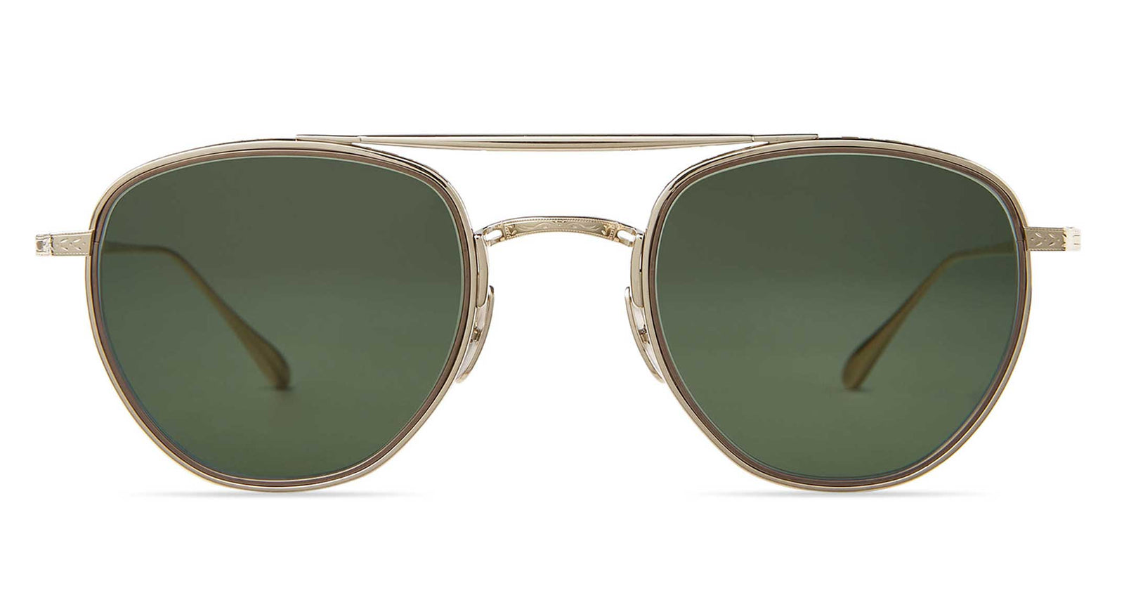 12K White Gold-Matte Bronze/Green