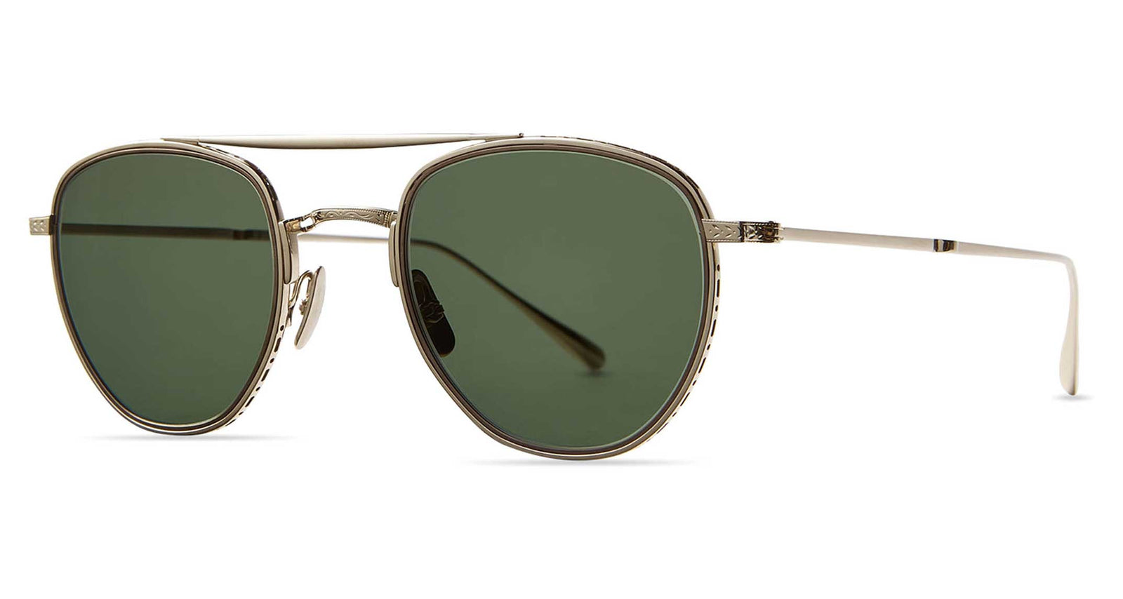 12K White Gold-Matte Bronze/Green