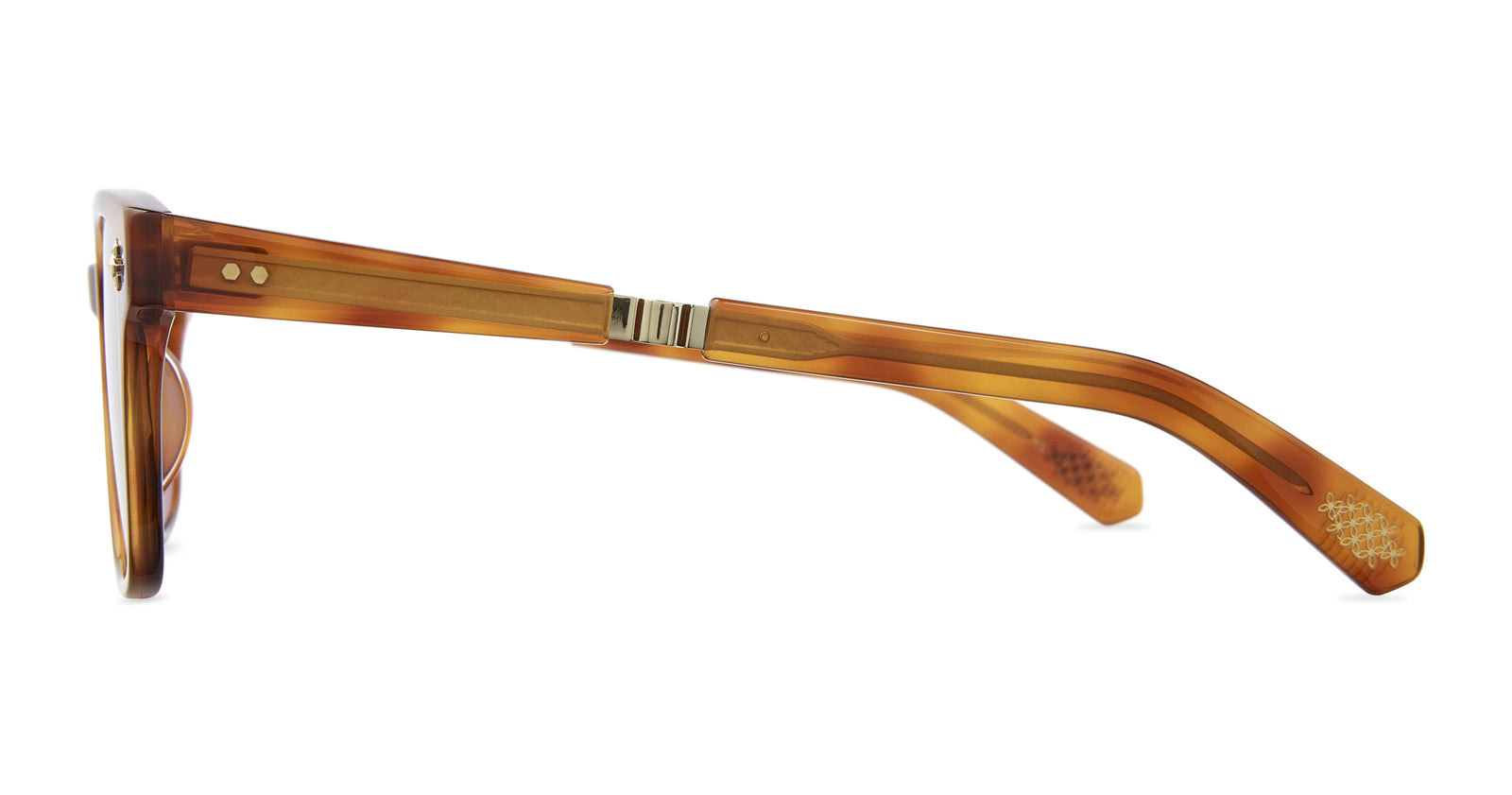 Saffron Tortoise-White Gold/Semi-Flat Molasses
