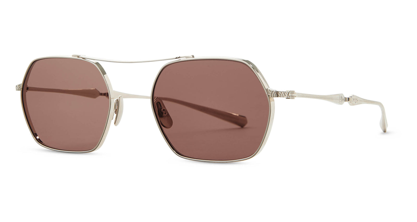 12K White Gold/Semi-Flat Tahitian Rose